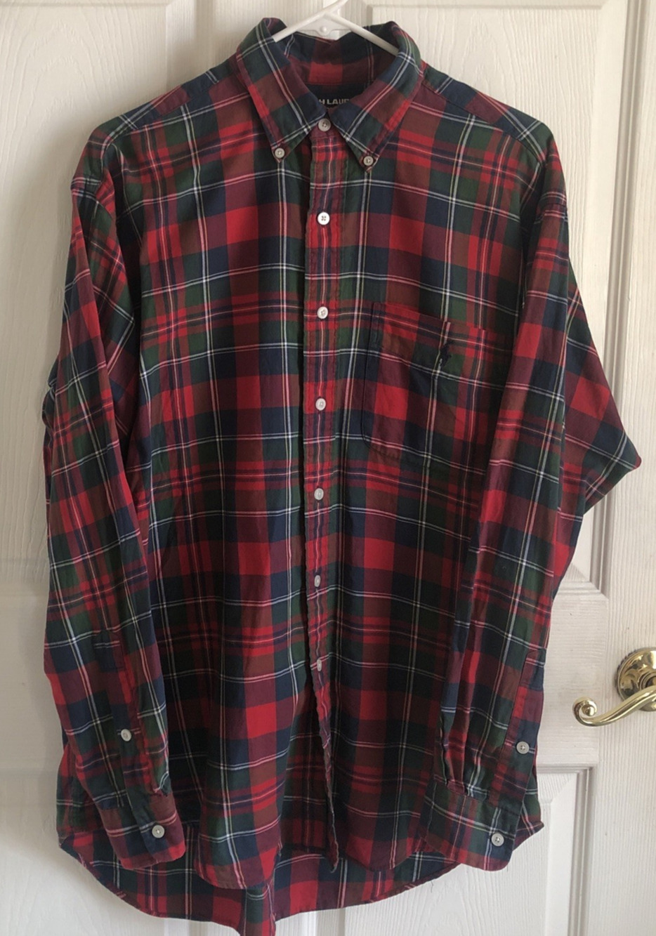 Ralph Lauren Golf Tilden mens Med Plaid long sleeve button up Shirt